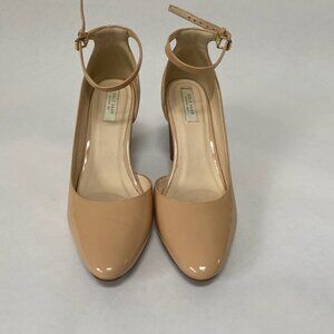 Cole Haan Lacey Patent Leather Nude Ankle Strap Wedge